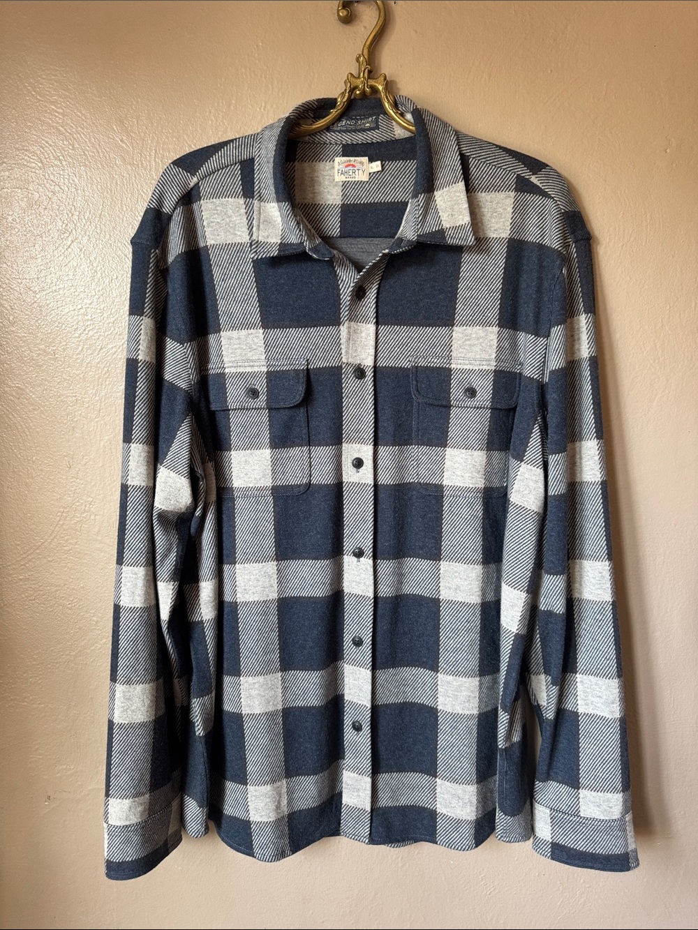 Faherty The Legend Plaid Shirt Jacket Size XL